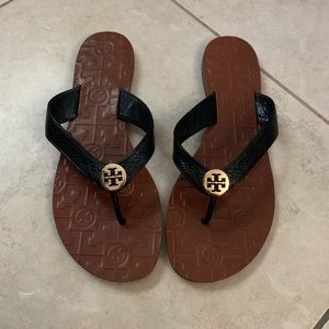 Tory Burch Thora Black and Tan Sandal